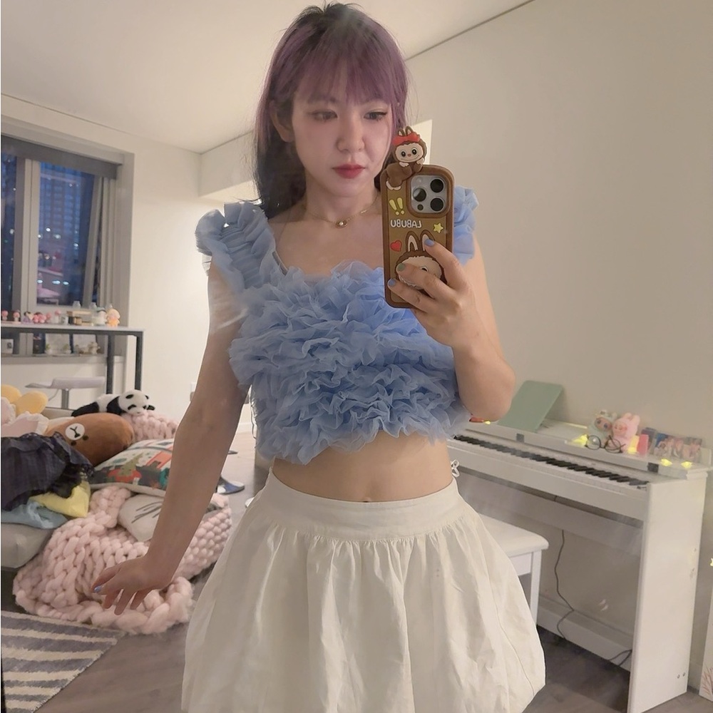 Endless Rose Ruffled Blue Tank Top - Picture 3 of 3